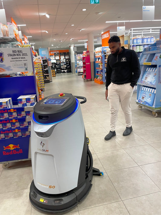 Schoonmaakrobot bij de Albert Heijn