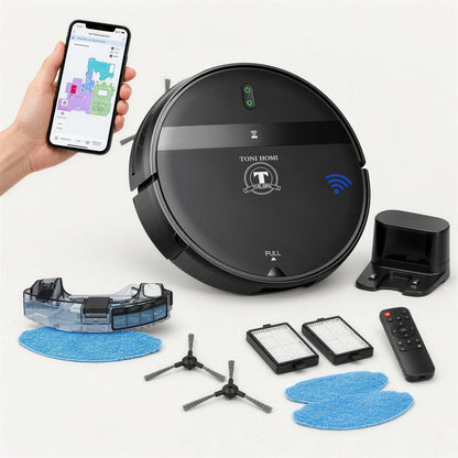 TONI HOMI G20 robotstofzuiger met laadstation, accessoires en app