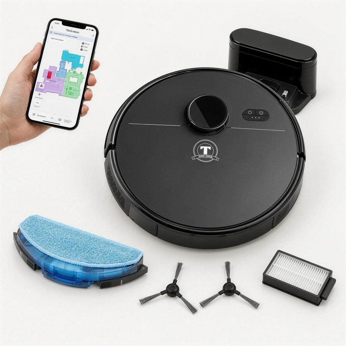 TONI HOMI M30 robotstofzuiger met laadstation, accessoires en app