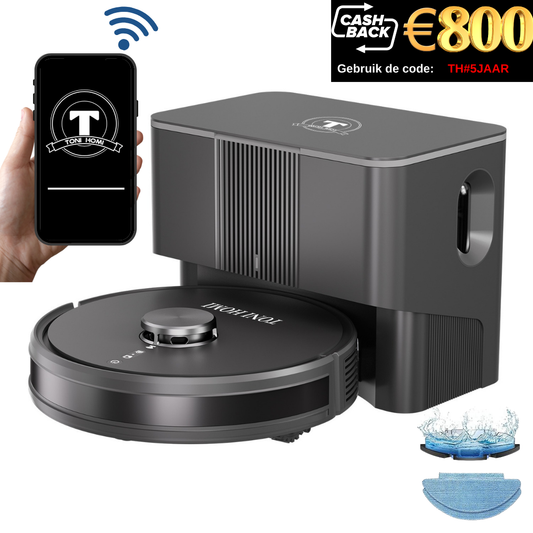 TONIHOMI® Q8 - Robotstofzuiger met dweilfunctie ( 5 jarig bestaan actie gebruik code: TH#5JAAR )